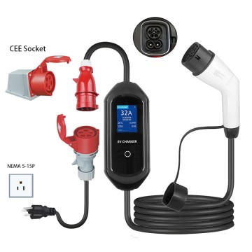 32A Type 2 Portable EV Charger with CEE Adapter
