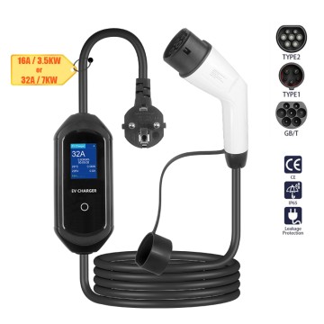 5m Type 2 Portable EV Charger with Schuko Plug