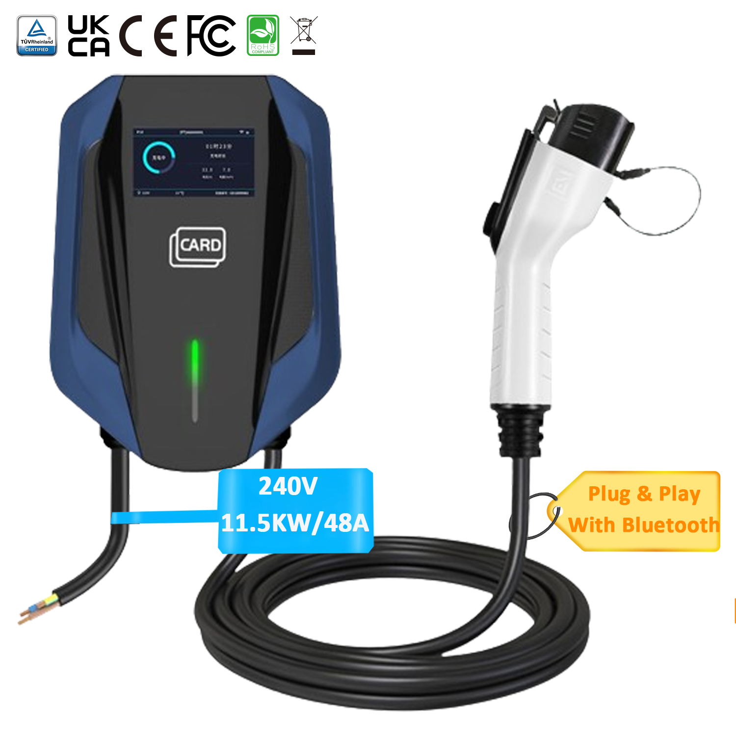 Advanced Type 1 Wallbox EV Charger Station for Home and Business