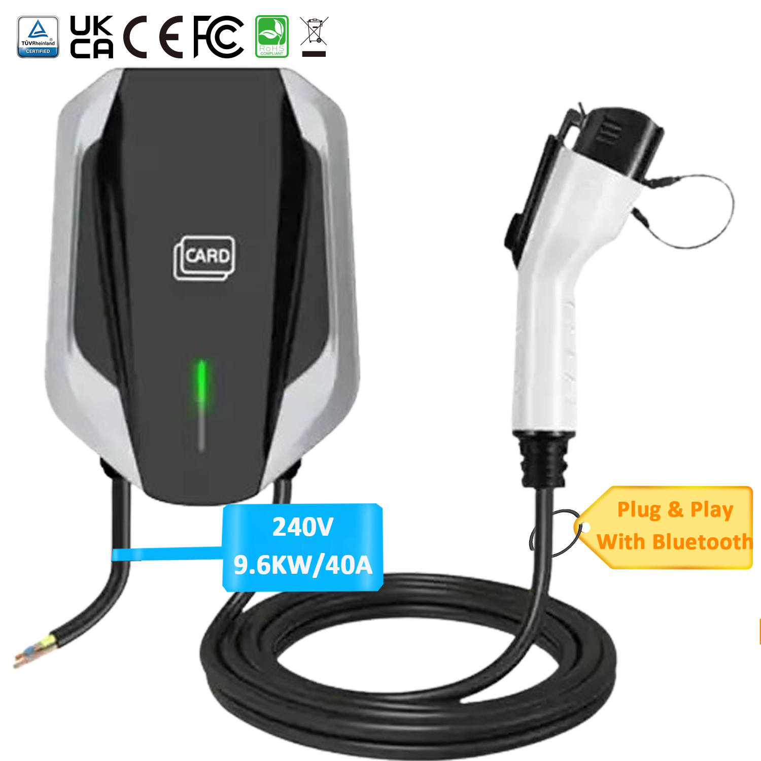 Advanced Type 1 Wallbox EV Charger Station for Home and Business