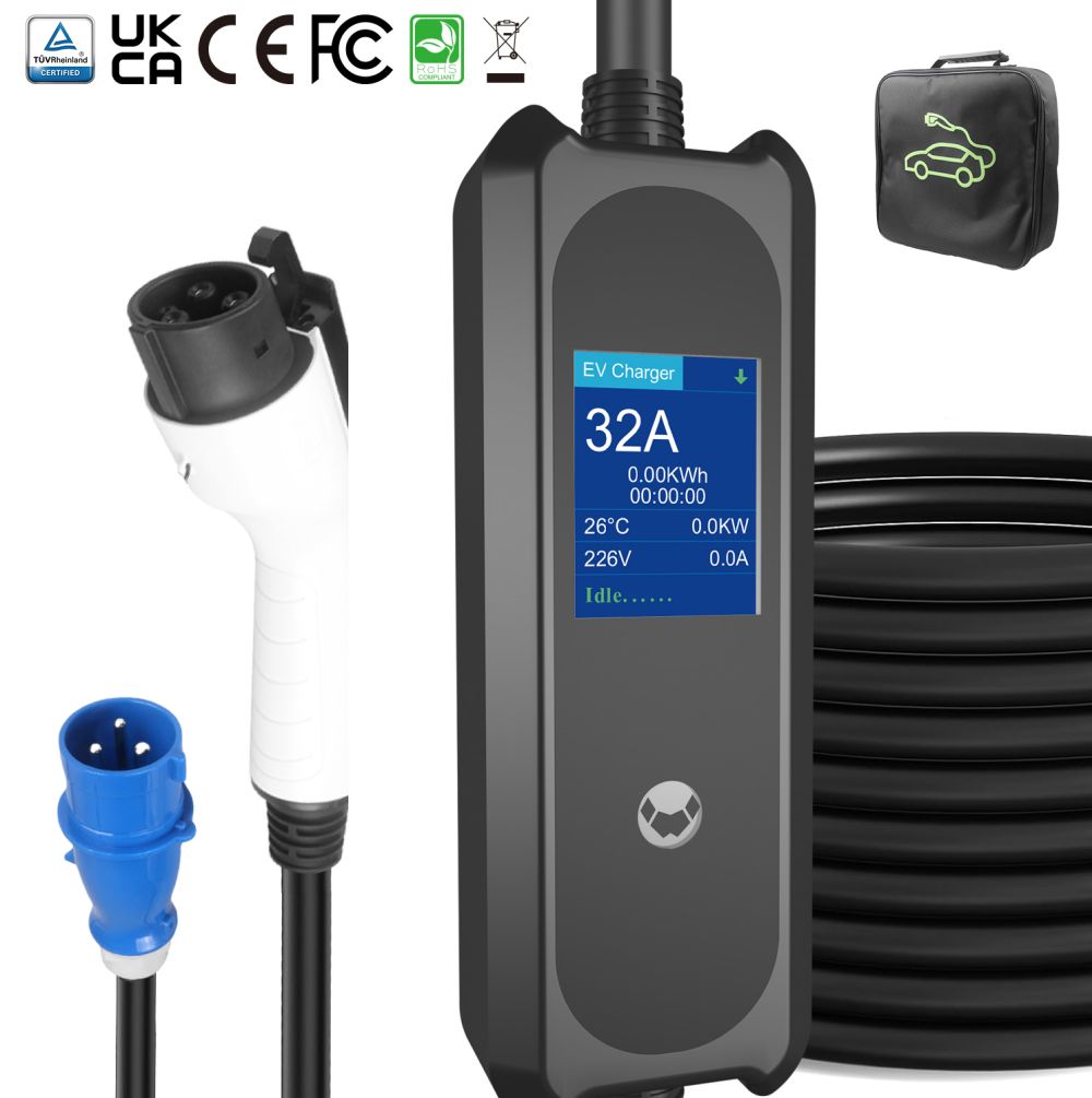 CEE Plug 5M Cable Adjustable Current Mobile EV Charger Station