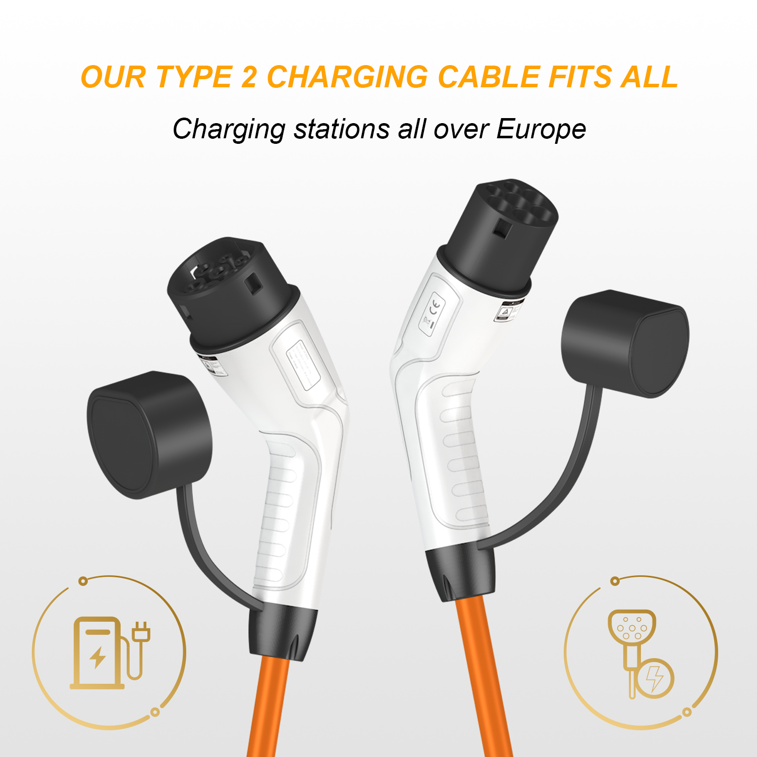 Durable Type 2 EV Charger Cable with Customizable Design