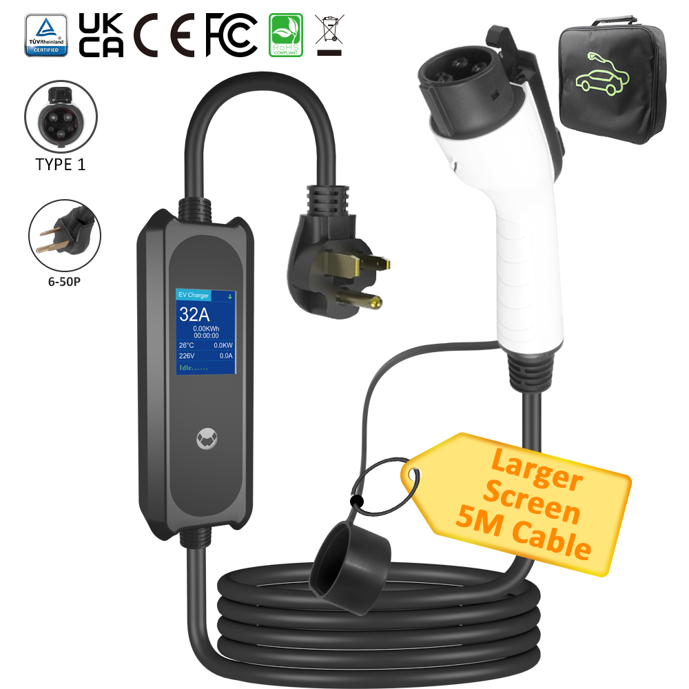 3.5kW / 7.6kW Type 1 Portable EV Charger