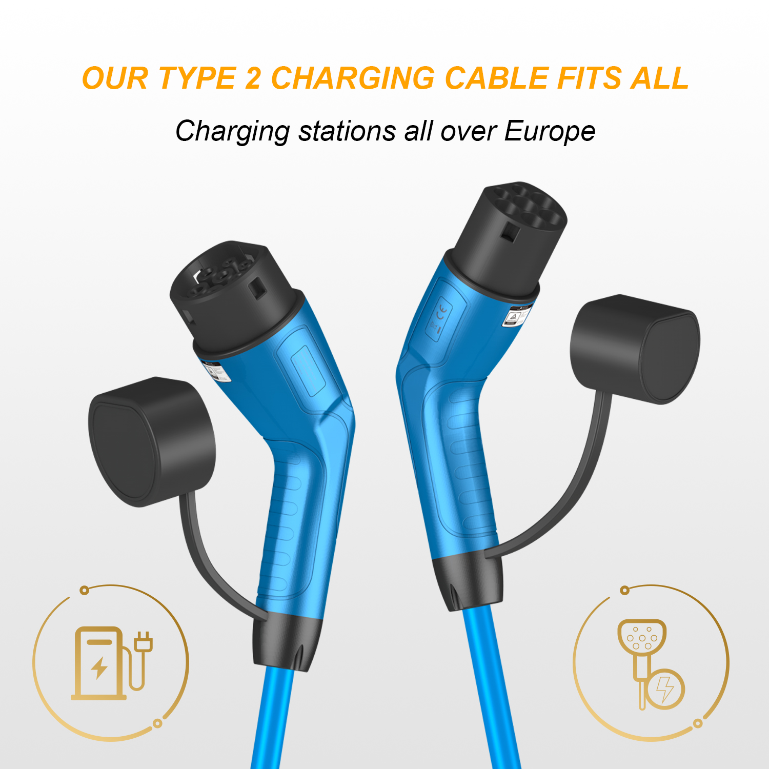 High-Performance Type 2 EV Charger Cable with Customizable Design