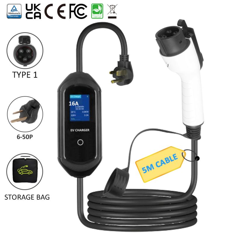 Level 1 / Level 2 J1772 Portable EV Charger