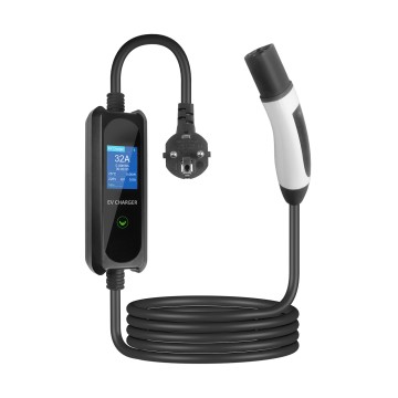 Large Screen Display Tesla Portable EV Charger with Schuko Plug