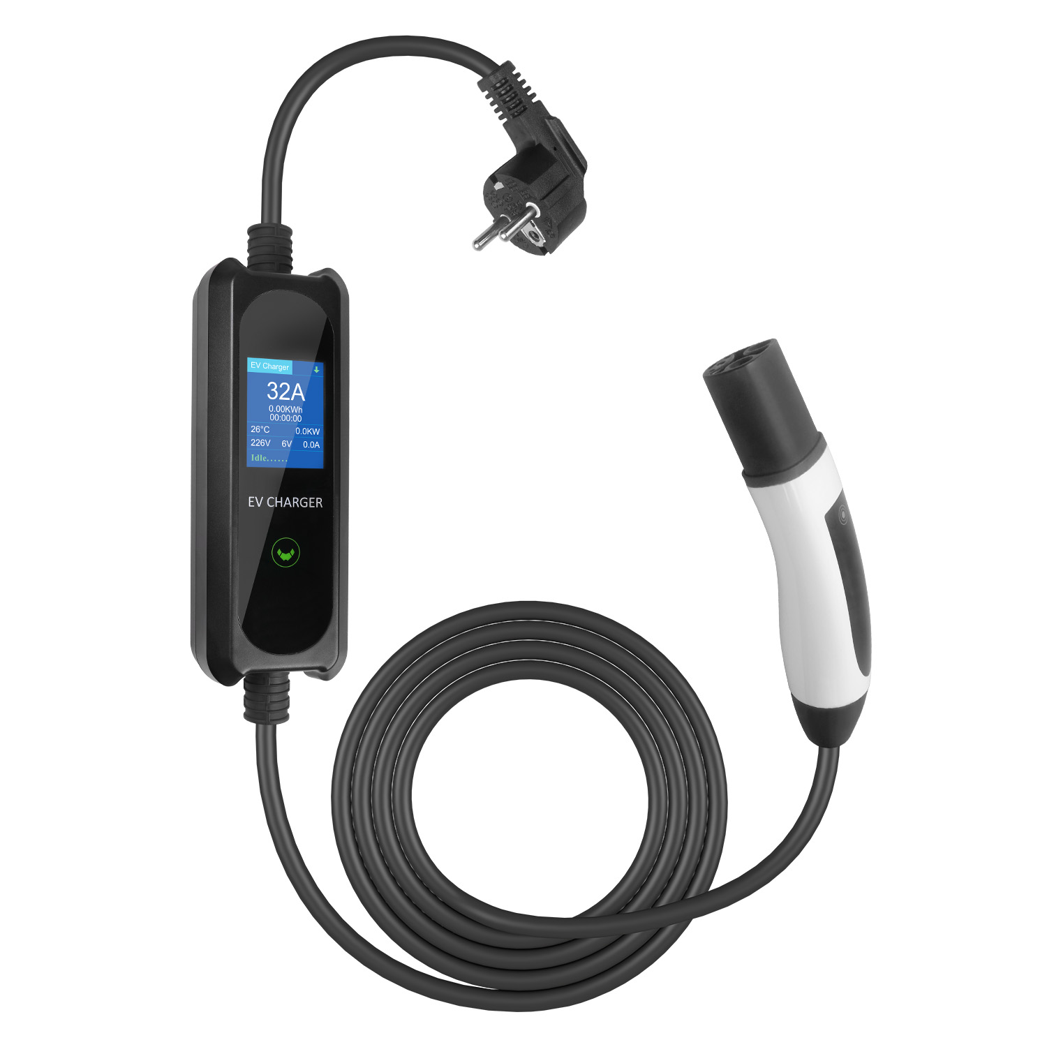 Tesla Portable EV Charger with Display and Schuko Plug