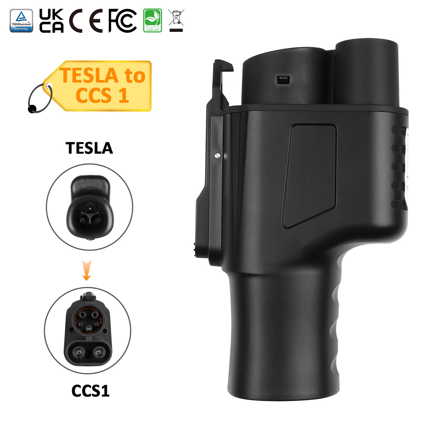 Tesla NACS to CCS1 EV Charger Adapter - 500A 1000V Fast Charger