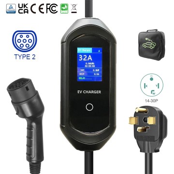 Type 2 16A 11kw LCD Screen Home Fast Charger Portable EV Charger Cost-Effective WIFI