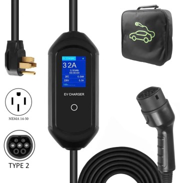 Type 2 16A 11kw LCD Screen Home Fast Charger Portable EV Charger Cost-Effective WIFI