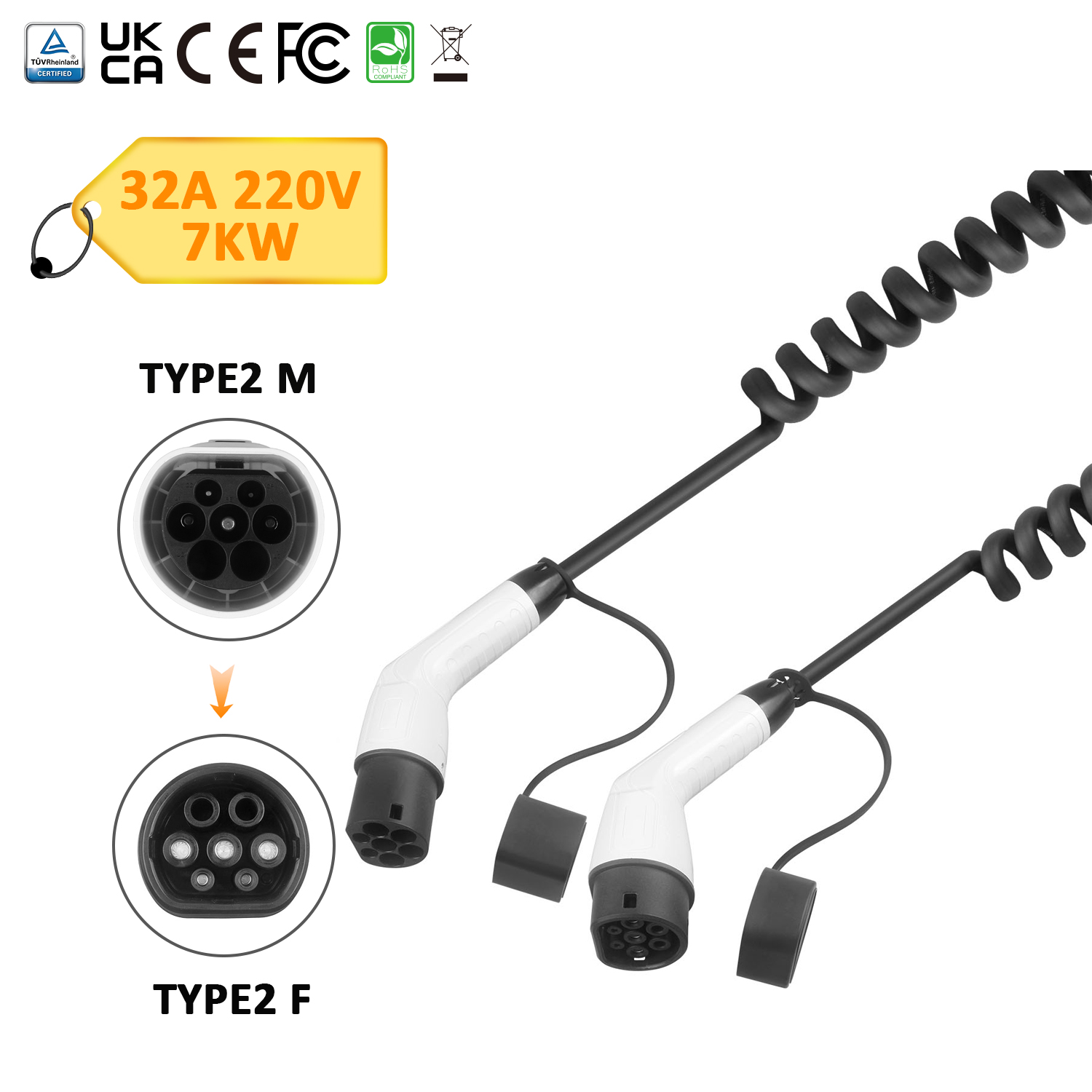 Type 2 EV Charger Cable