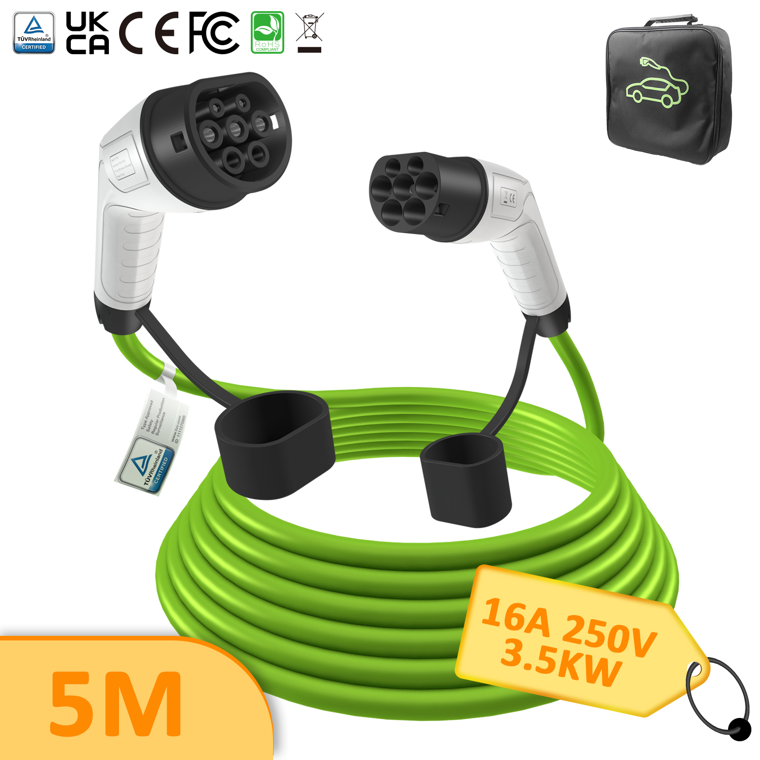 Type 2 EV Charger Cable with White Gun Head and&hellip;