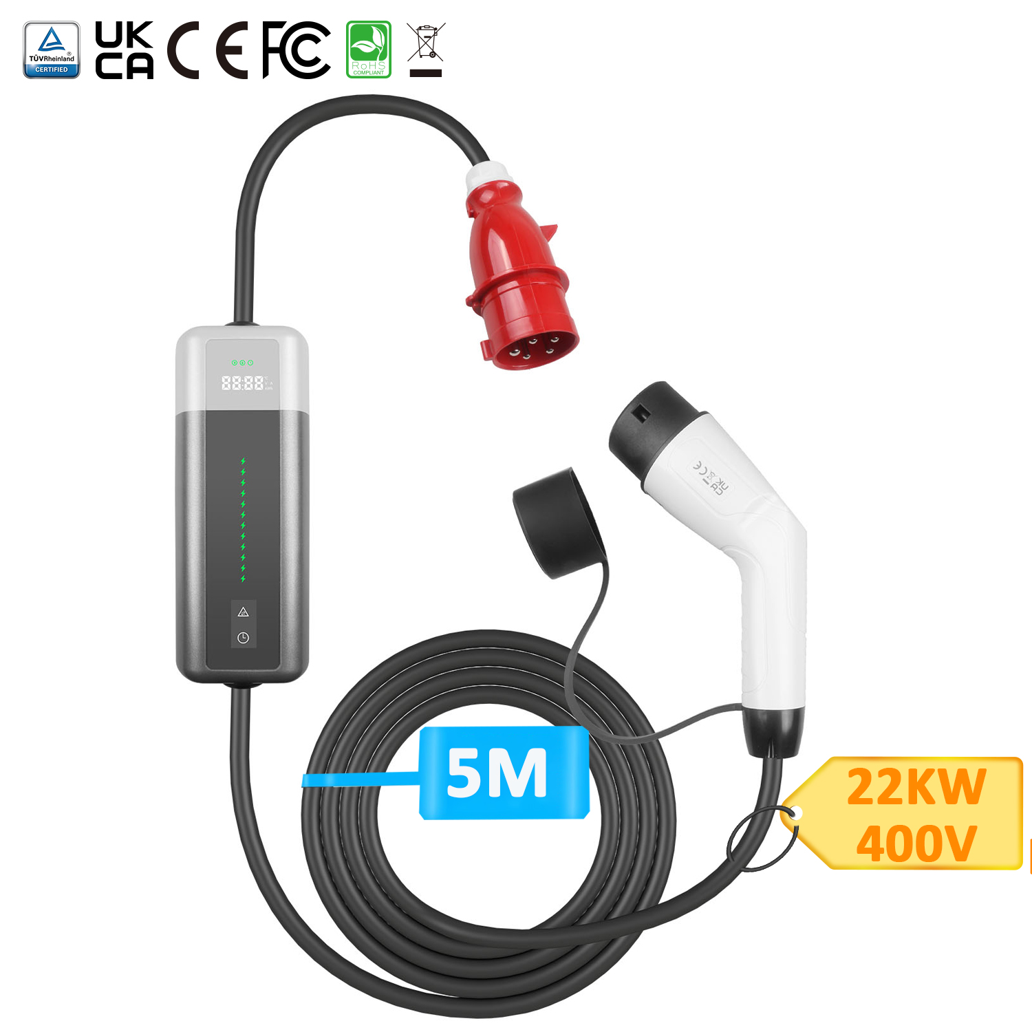 Type 2 Portable EV Charger: 22KW & 11KW for Europe