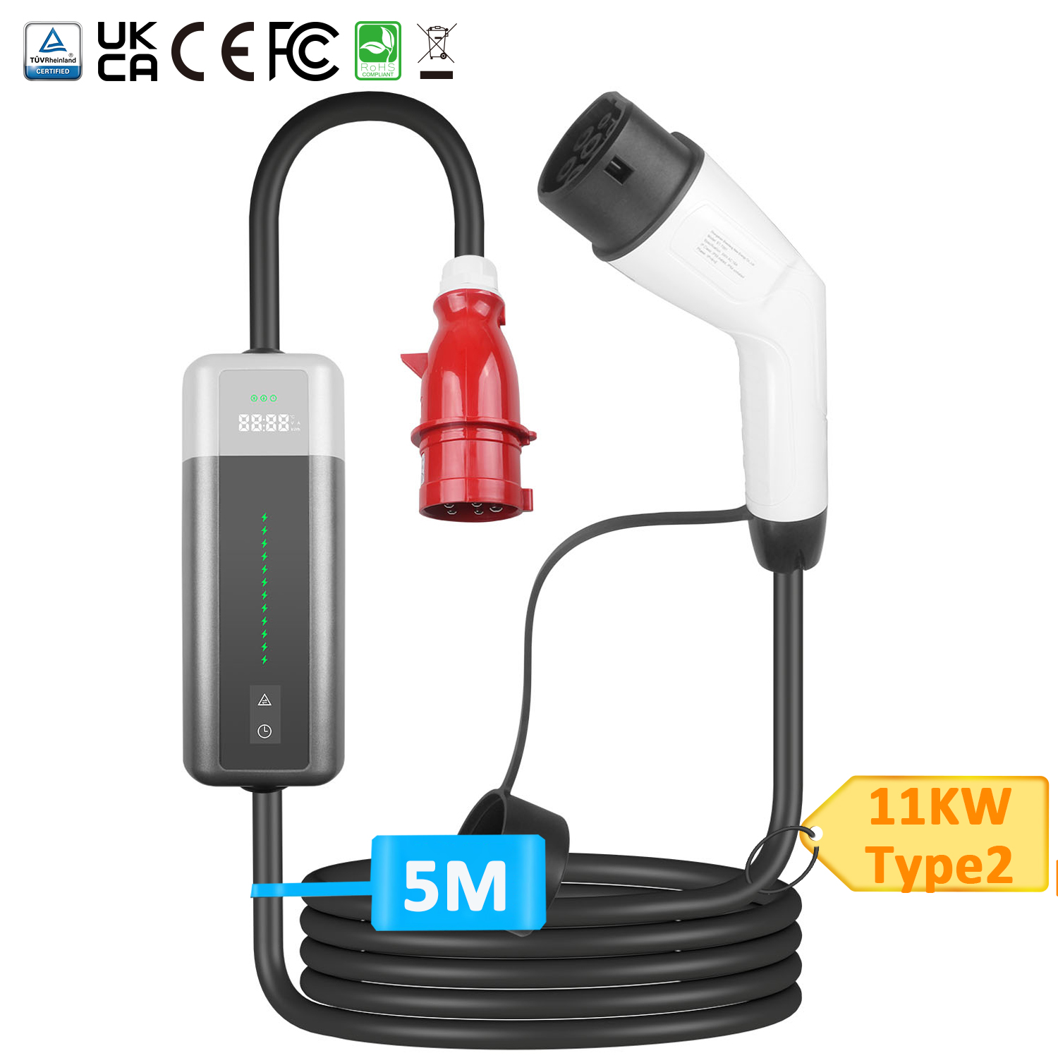 11kW / 22kW Type 2 Portable EV Charger for Europe