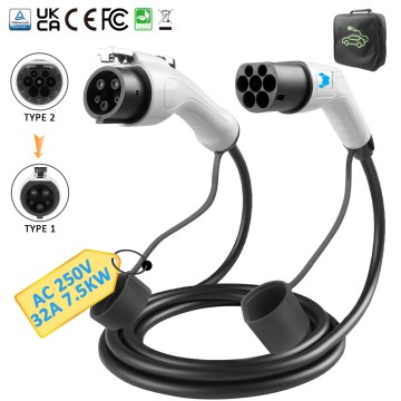 Type 2 to Type 1 Car Charger Cable for Electric Vehicle Car