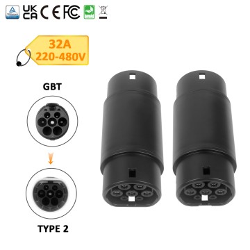 32A Type 2 to Type 1 EV Charger Adapter