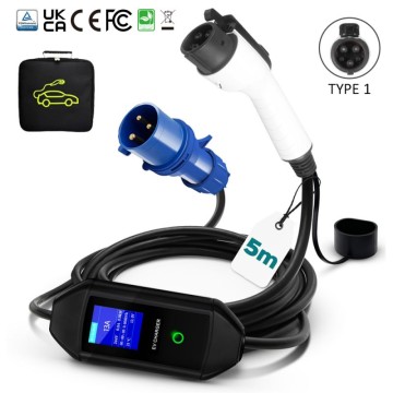UK Plug Home Outdoor Level 2 Mobile Electric Vehicle Charger