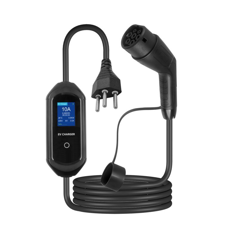 Type 2 to Swiss Plug portable ev charger station