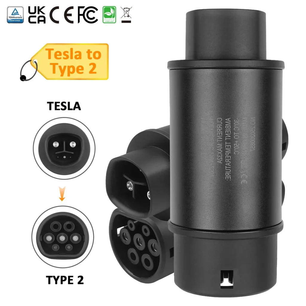 Type 2 to Tesla EV Charger Adapter