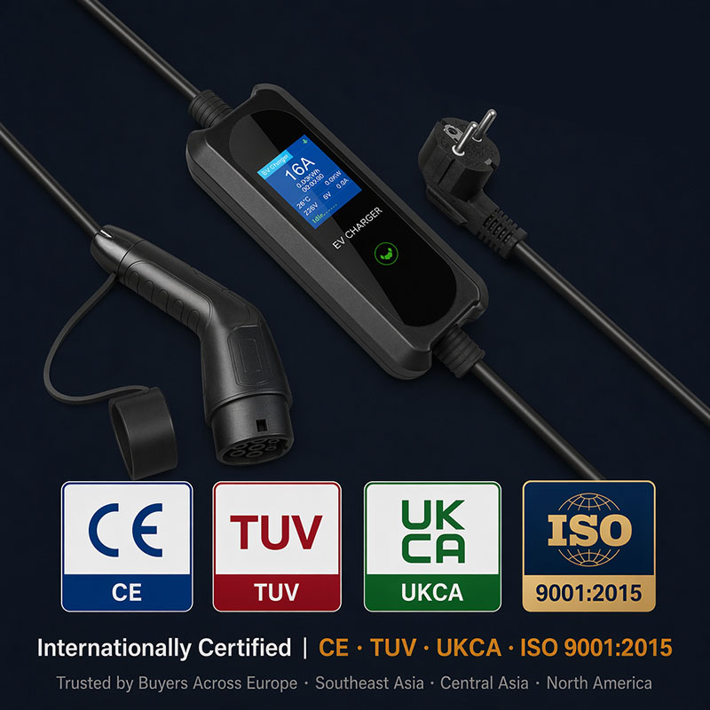 Type 2 to Schuko Plug Portable EV Charger Station - OEM / Packaging