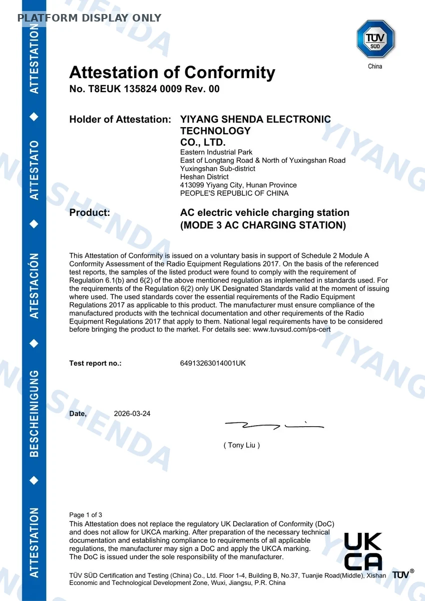 Wallbox UKCA Attestation T8EUK 135824 0009 certificate document preview